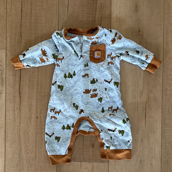Carhartt Other - Carhartt Kids' Nature Print Blue and Brown Footie